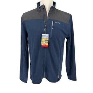 Orvis Men's Bonded Mesh Full Zip Jacket Fleece Lined Blue Size M